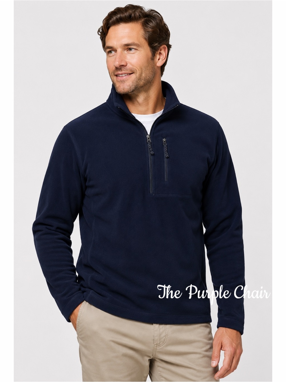NWT Long Sleeve Quarter Zip Fleece Pullover *Baritone Blue XL